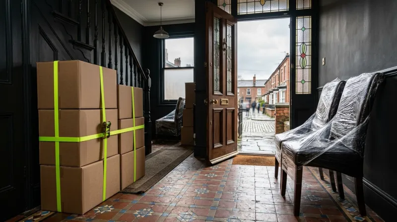 Load & Clear crew clearing furniture from a house in Greater Manchester