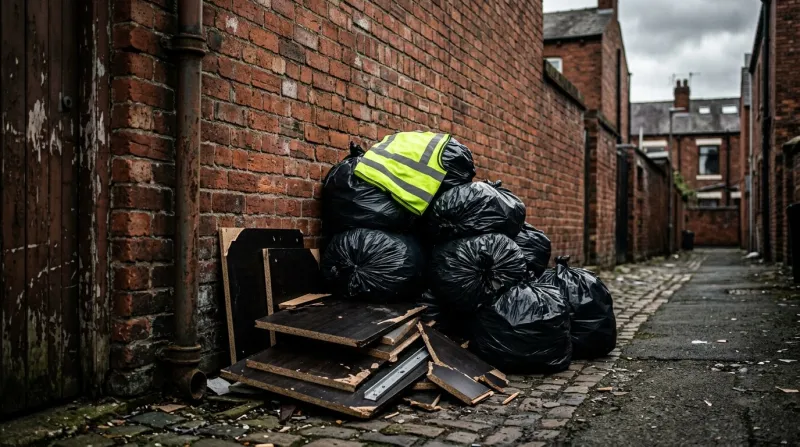 Bagged rubbish and junk being loaded into a Load & Clear van